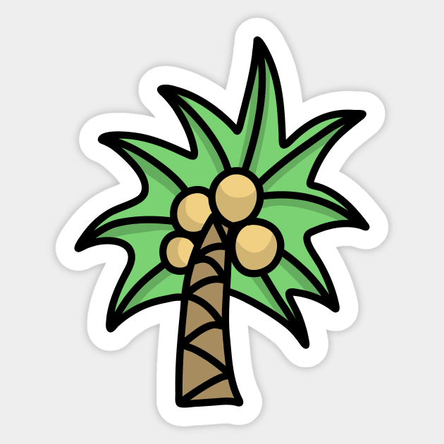 Cute coconut tree Sticker by PanyaCreative
